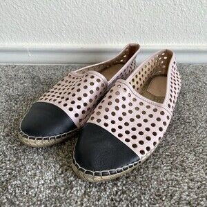 Loeffler Randall Leather espadrilles flats Womens 9 B Pink shoes - Fits Like 7.5